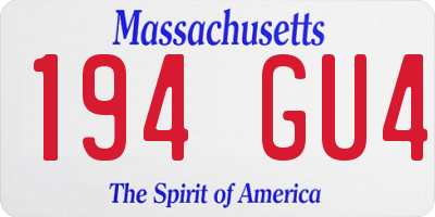MA license plate 194GU4