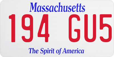 MA license plate 194GU5