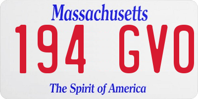 MA license plate 194GV0