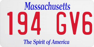 MA license plate 194GV6