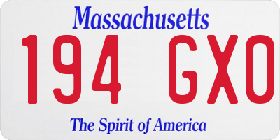 MA license plate 194GX0