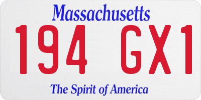 MA license plate 194GX1