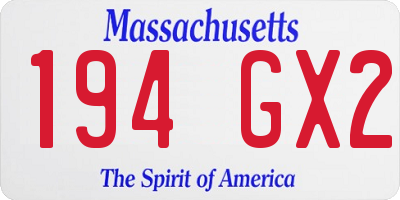 MA license plate 194GX2