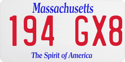 MA license plate 194GX8