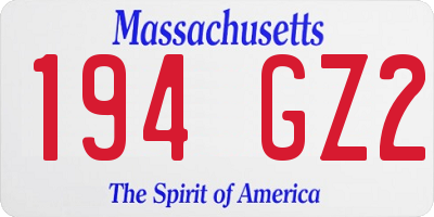 MA license plate 194GZ2