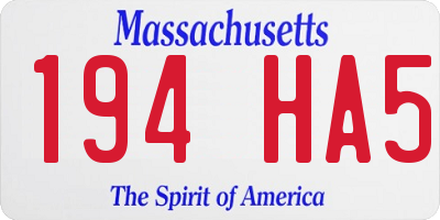 MA license plate 194HA5