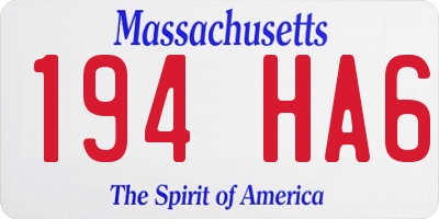 MA license plate 194HA6