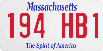 MA license plate 194HB1