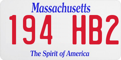 MA license plate 194HB2