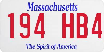 MA license plate 194HB4