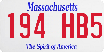 MA license plate 194HB5