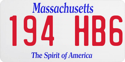 MA license plate 194HB6