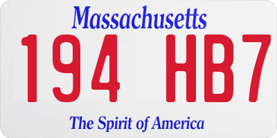MA license plate 194HB7