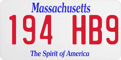 MA license plate 194HB9