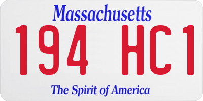 MA license plate 194HC1