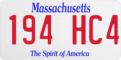 MA license plate 194HC4