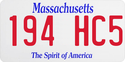 MA license plate 194HC5