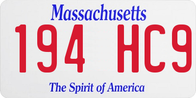 MA license plate 194HC9