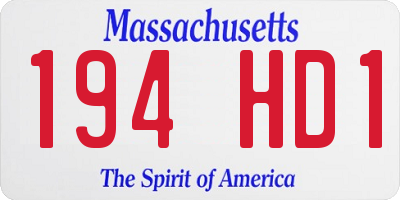 MA license plate 194HD1