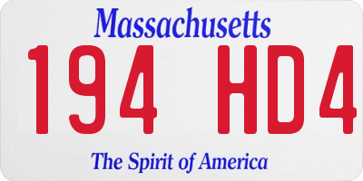 MA license plate 194HD4