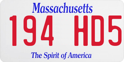 MA license plate 194HD5