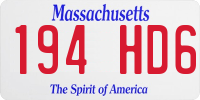 MA license plate 194HD6