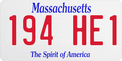 MA license plate 194HE1
