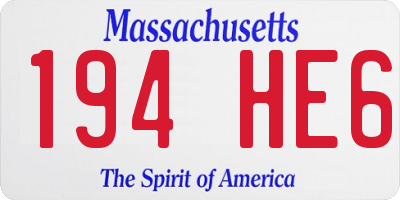 MA license plate 194HE6