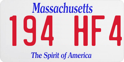 MA license plate 194HF4