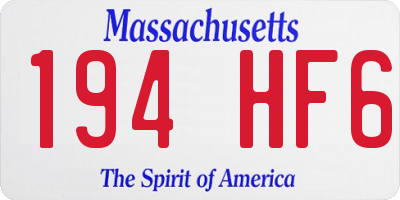 MA license plate 194HF6