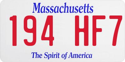 MA license plate 194HF7
