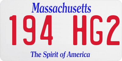 MA license plate 194HG2