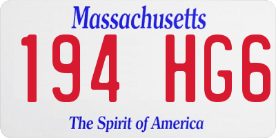 MA license plate 194HG6