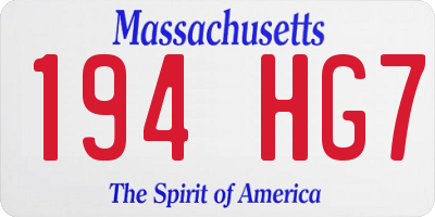 MA license plate 194HG7