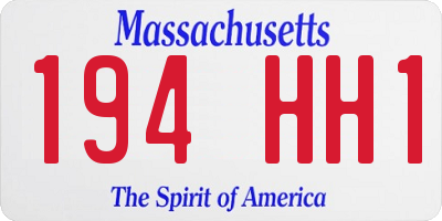 MA license plate 194HH1