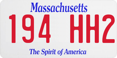 MA license plate 194HH2