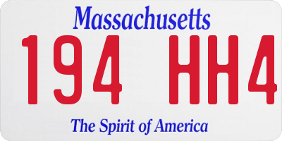MA license plate 194HH4