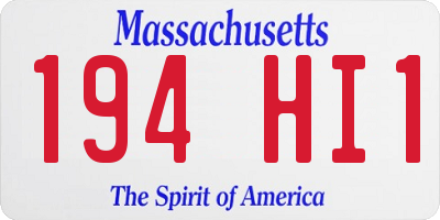 MA license plate 194HI1