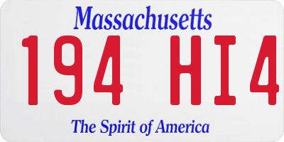 MA license plate 194HI4