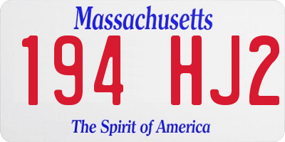 MA license plate 194HJ2