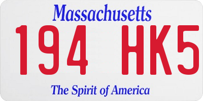 MA license plate 194HK5