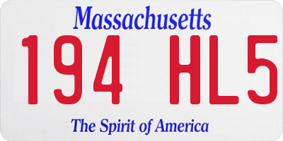MA license plate 194HL5