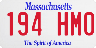 MA license plate 194HM0