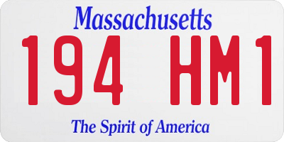 MA license plate 194HM1
