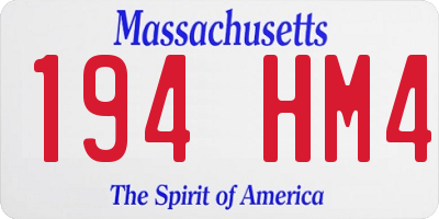 MA license plate 194HM4