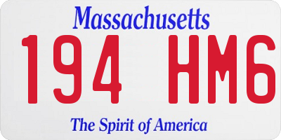 MA license plate 194HM6