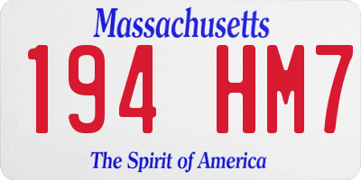 MA license plate 194HM7