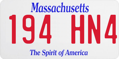 MA license plate 194HN4