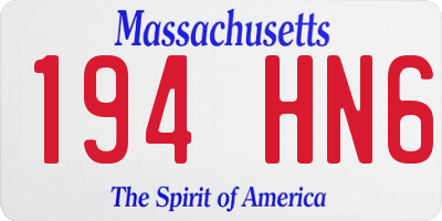 MA license plate 194HN6