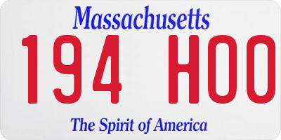 MA license plate 194HO0